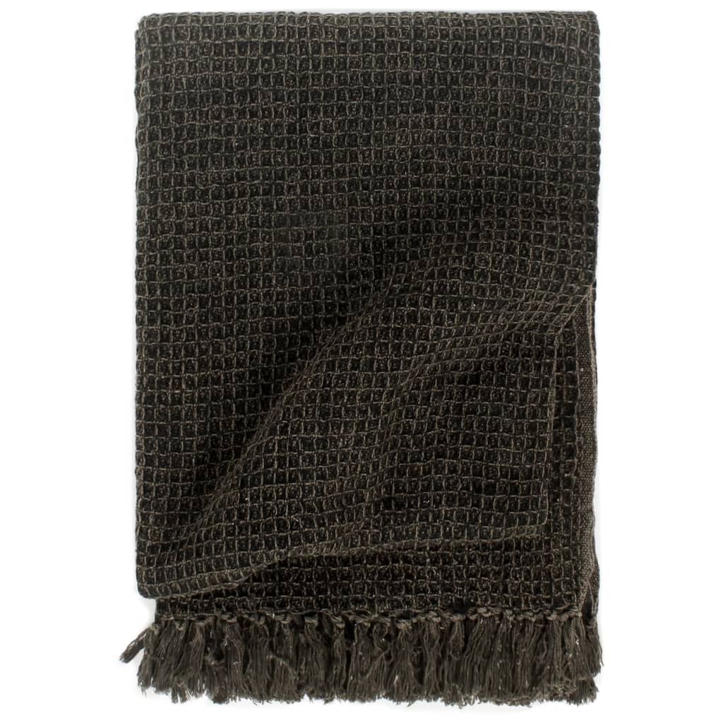 Vidaxl Plaid 125x150 cm Baumwoll -Anthrazit und Braun