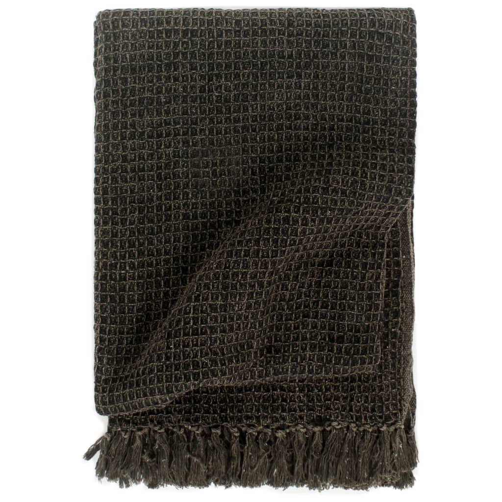 Vidaxl Plaid 160x210 cm Baumwoll -Anthrazit und Braun