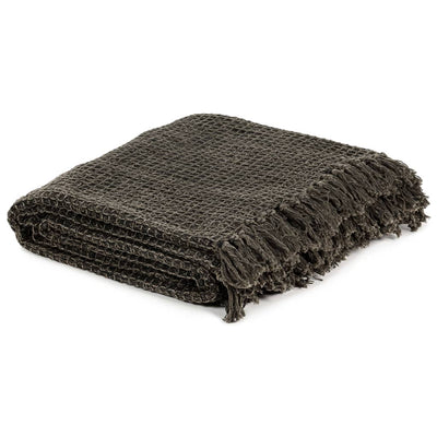 Vidaxl Plaid 160x210 cm Baumwoll -Anthrazit und Braun
