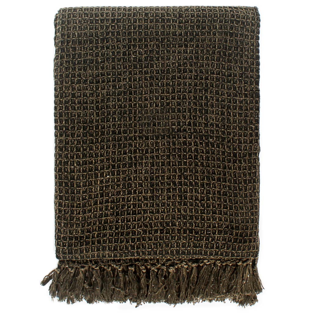 Vidaxl Plaid 160x210 cm Baumwoll -Anthrazit und Braun