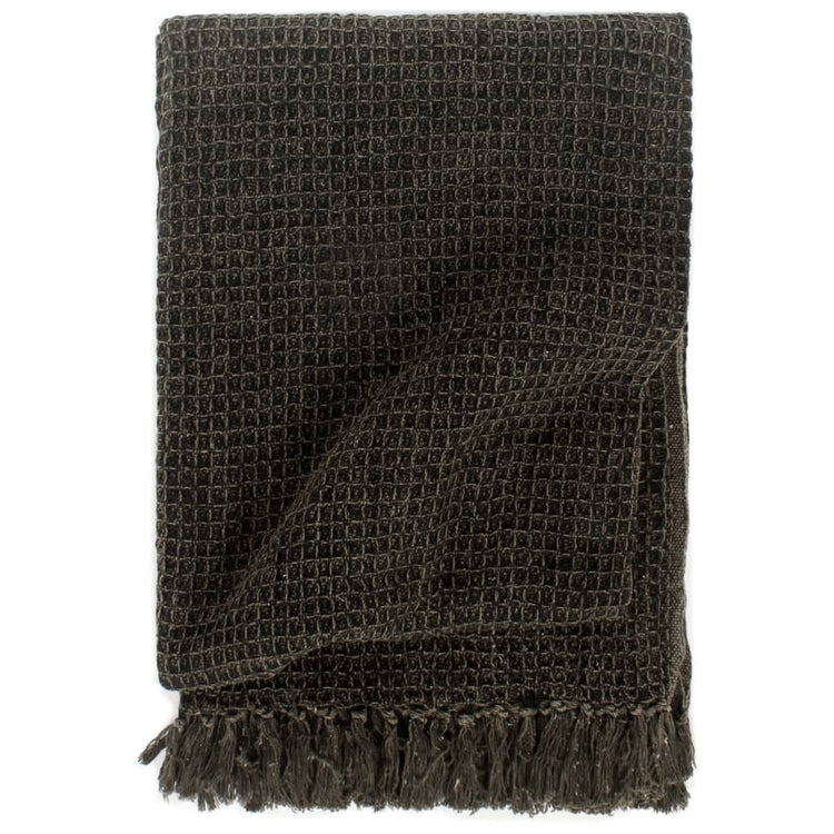 Vidaxl Plaid 220x250 cm Baumwoll -Anthrazit und Braun