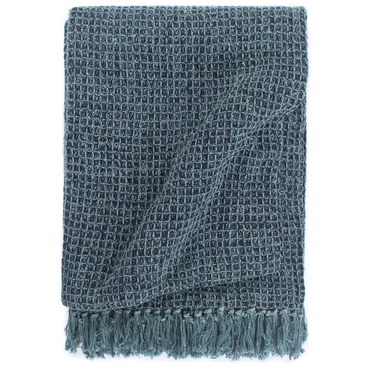 VIDAXL-Plaid 160x210 cm Baumwollindigoblau