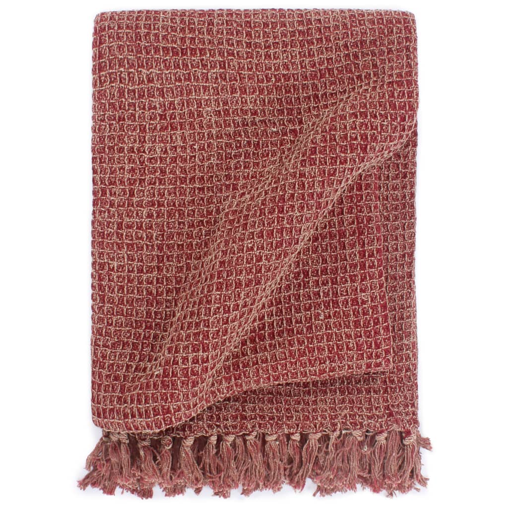 Vidaxl Plaid 220x250 cm Baumwollweinrot