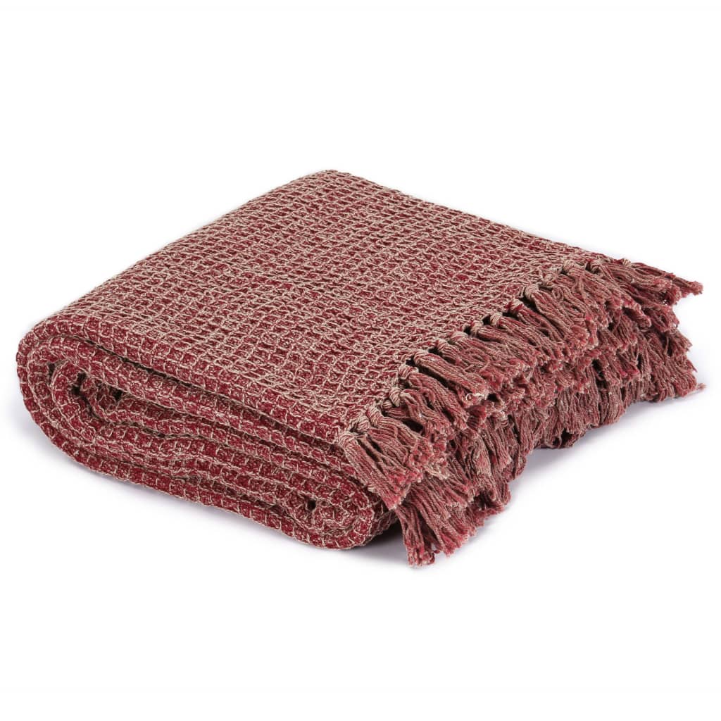 Vidaxl Plaid 220x250 cm Baumwollweinrot