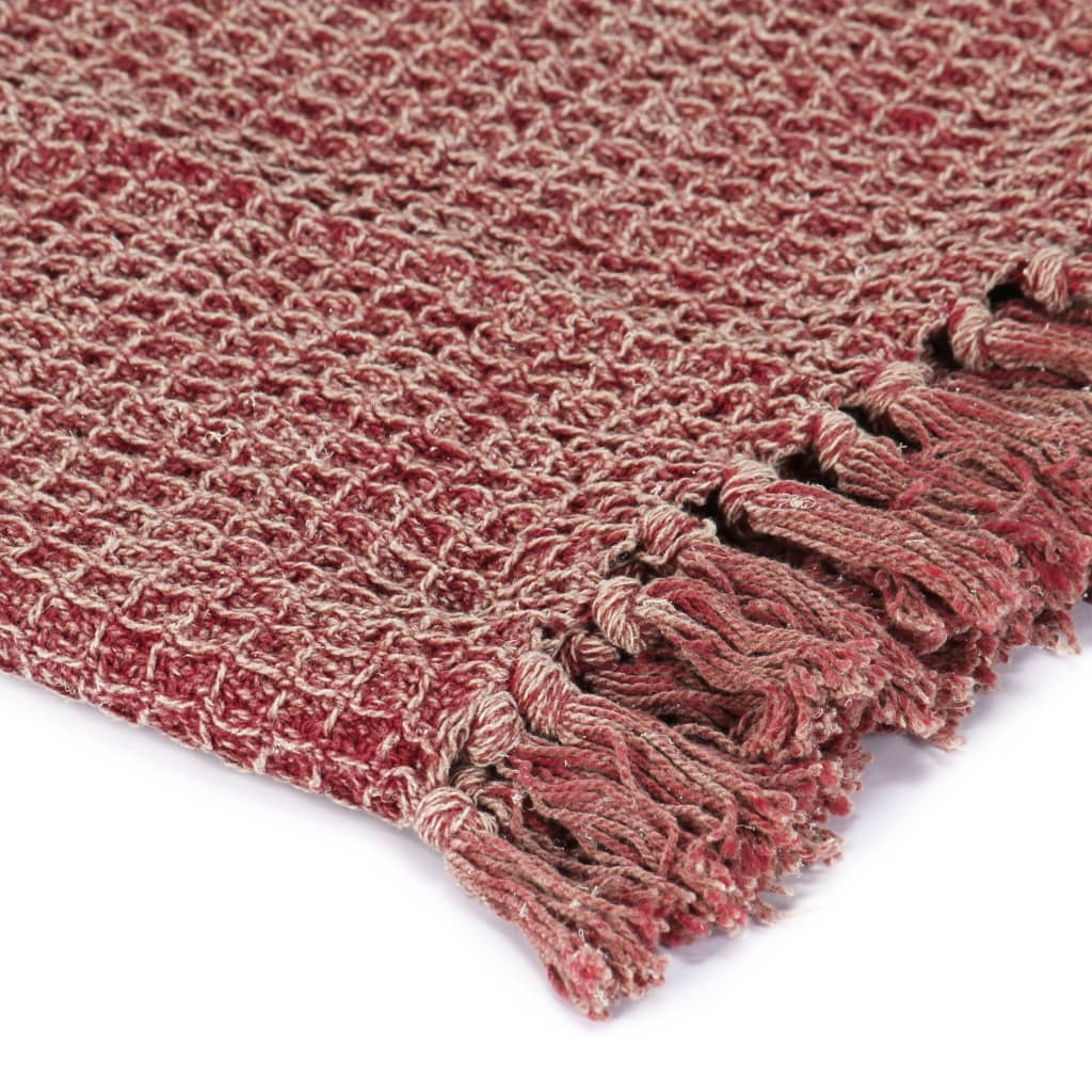 Vidaxl Plaid 220x250 cm Baumwollweinrot