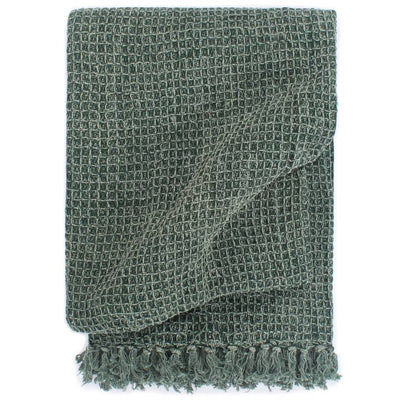 Vidaxl Plaid 125x150 cm Baumwolle dunkelgrün