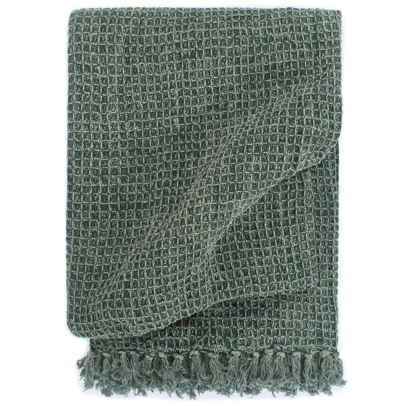 Vidaxl Plaid 125x150 cm Baumwolle dunkelgrün