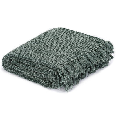 Vidaxl Plaid 125x150 cm Baumwolle dunkelgrün