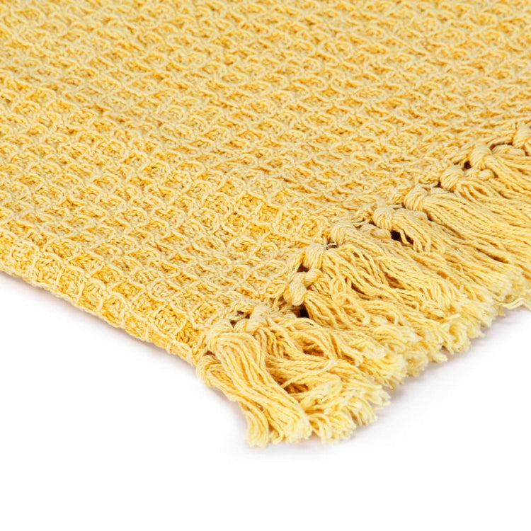 Vidaxl Plaid 160x210 cm Baumwollsenfgelbgelb
