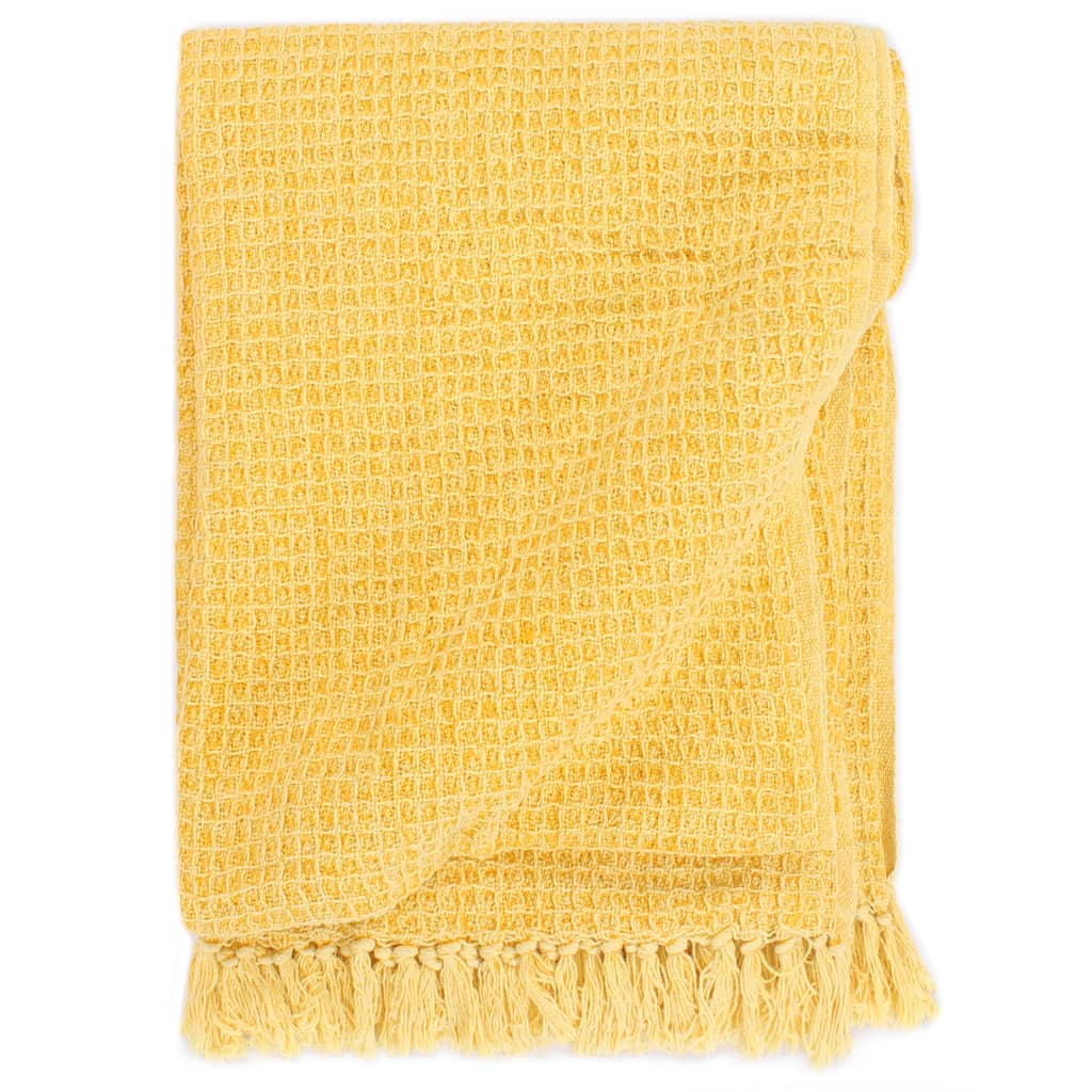 Vidaxl Plaid 220x250 cm Baumwoll Senfgelbgelb