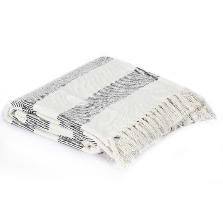 Vidaxl Plaid Stripe 220x250 cm Baumwoll -Anthrazit