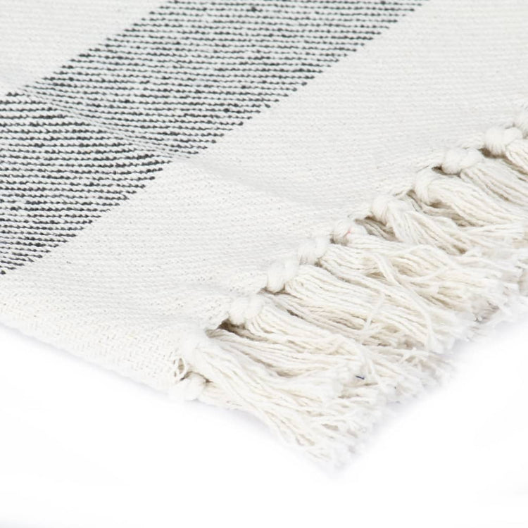 Vidaxl Plaid Stripe 220x250 cm Baumwoll -Anthrazit