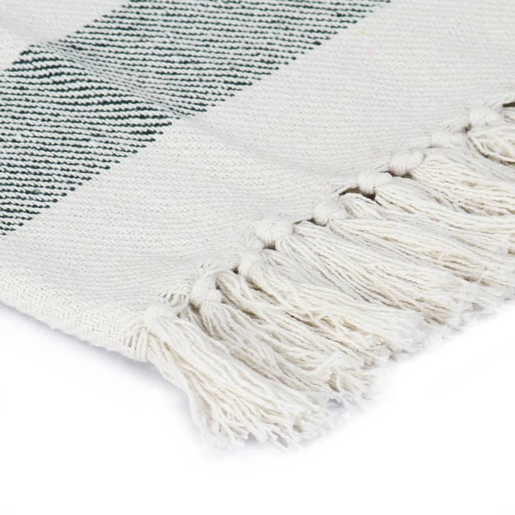 Vidaxl Plaid Stripe 125x150 cm Baumwolle dunkelgrün