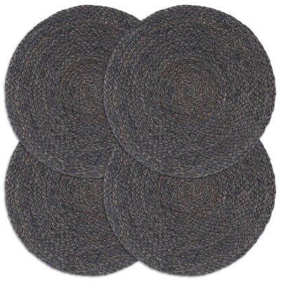 Vidaxl -Taschen 4 STs rund 38 cm Jute Dunkelgrau
