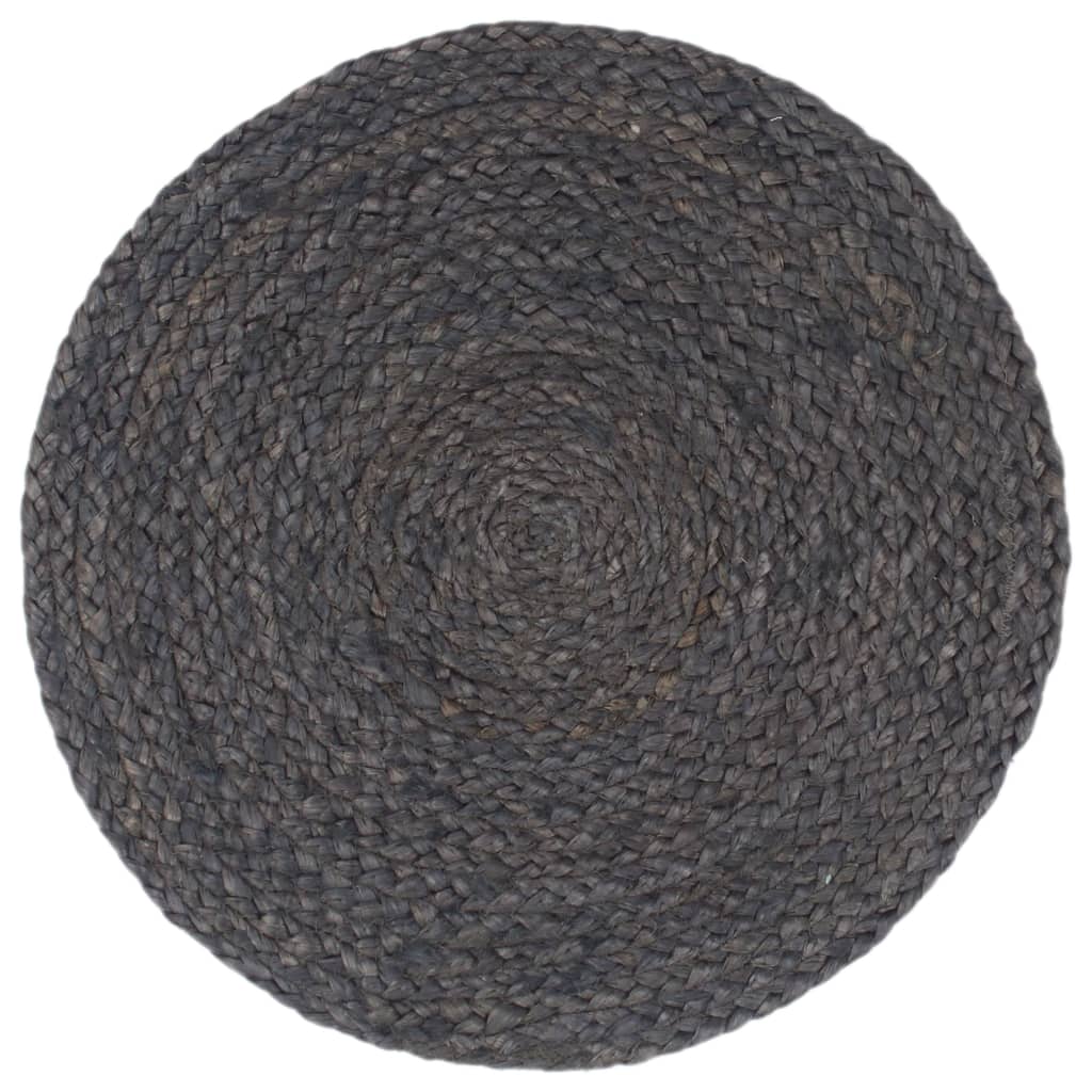 Vidaxl -Taschen 4 STs rund 38 cm Jute Dunkelgrau