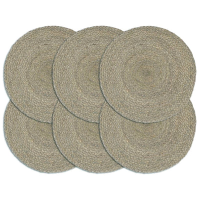 Vidaxl -Taschen 6 STs rund 38 cm Jute einfach grau