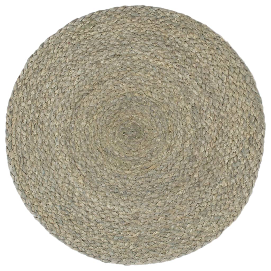 Vidaxl -Taschen 6 STs rund 38 cm Jute einfach grau