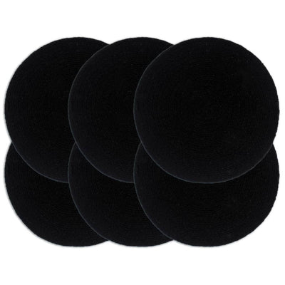 Vidaxl -Placemats 6 Sts rund 38 cm Baumwollschaltschwarz schwarz