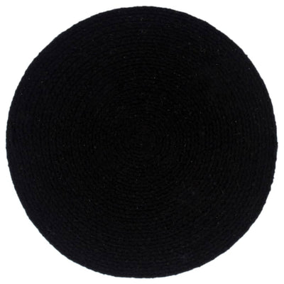 Vidaxl -Placemats 6 Sts rund 38 cm Baumwollschaltschwarz schwarz