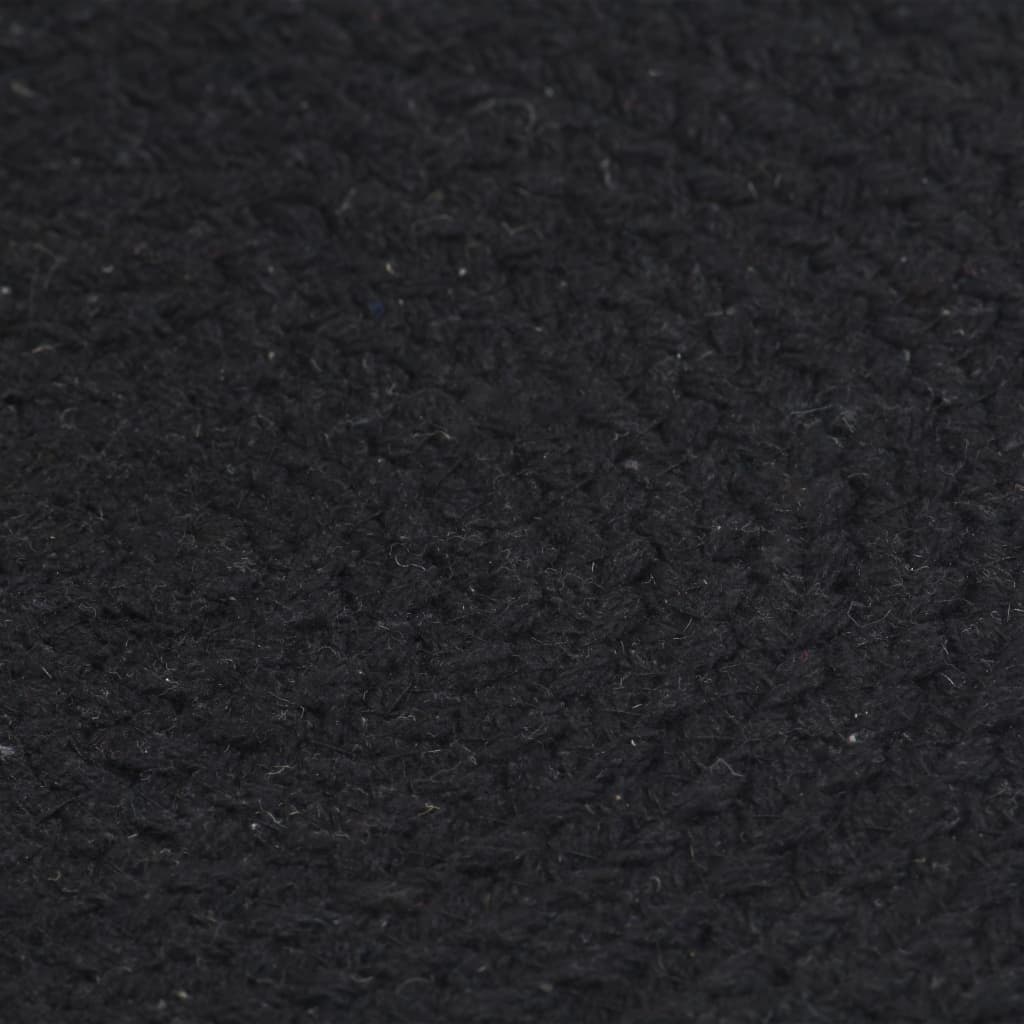 Vidaxl -Placemats 6 Sts rund 38 cm Baumwollschaltschwarz schwarz
