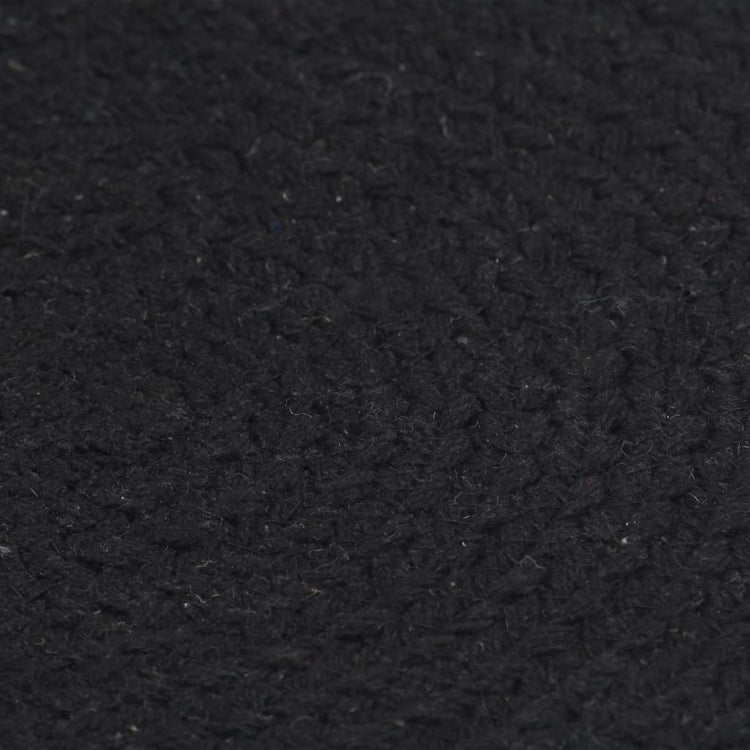 Vidaxl -Placemats 6 Sts rund 38 cm Baumwollschaltschwarz schwarz