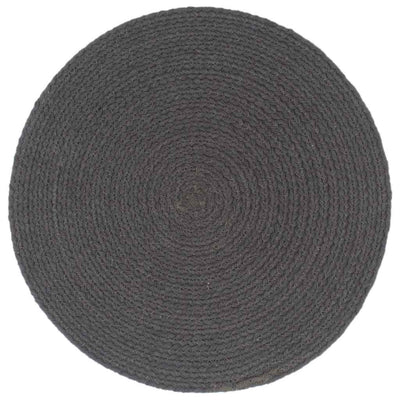 Vidaxl -Placemats 4 Sts rund 38 cm Baumwollschaltkreum dunkelgrau