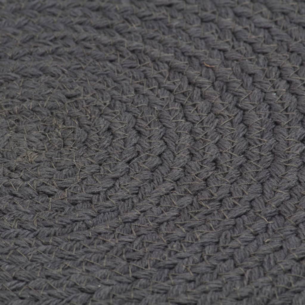 Vidaxl -Placemats 4 Sts rund 38 cm Baumwollschaltkreum dunkelgrau