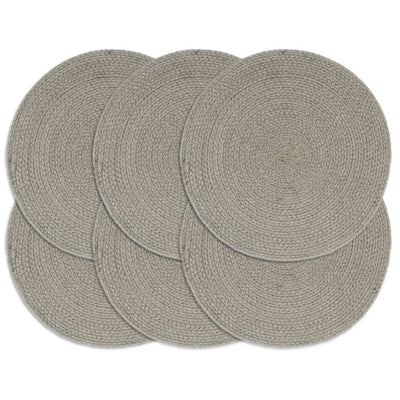 VIDAXL SCAMMATS 6 STS RUND 38 cm Baumwollschaltgrau