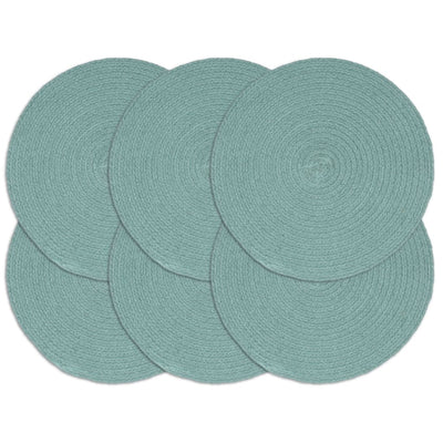 Vidaxl -Placemats 6 Sts rund 38 cm Baumwollschaltgrün