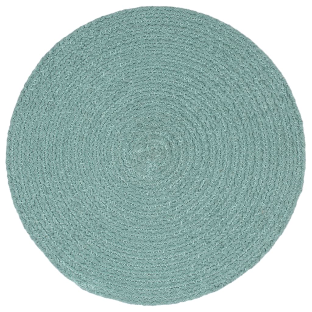 Vidaxl -Placemats 6 Sts rund 38 cm Baumwollschaltgrün