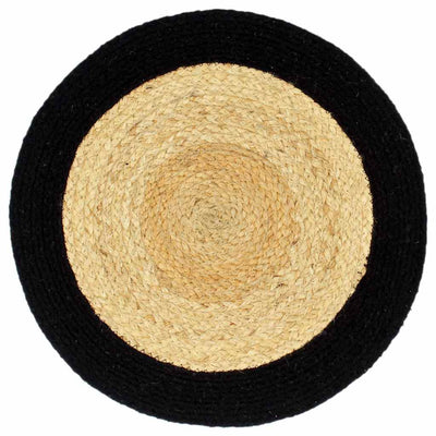 VIDAXL -Taschen 4 ST 38 cm Jute und Baumwolle Natural und Schwarz