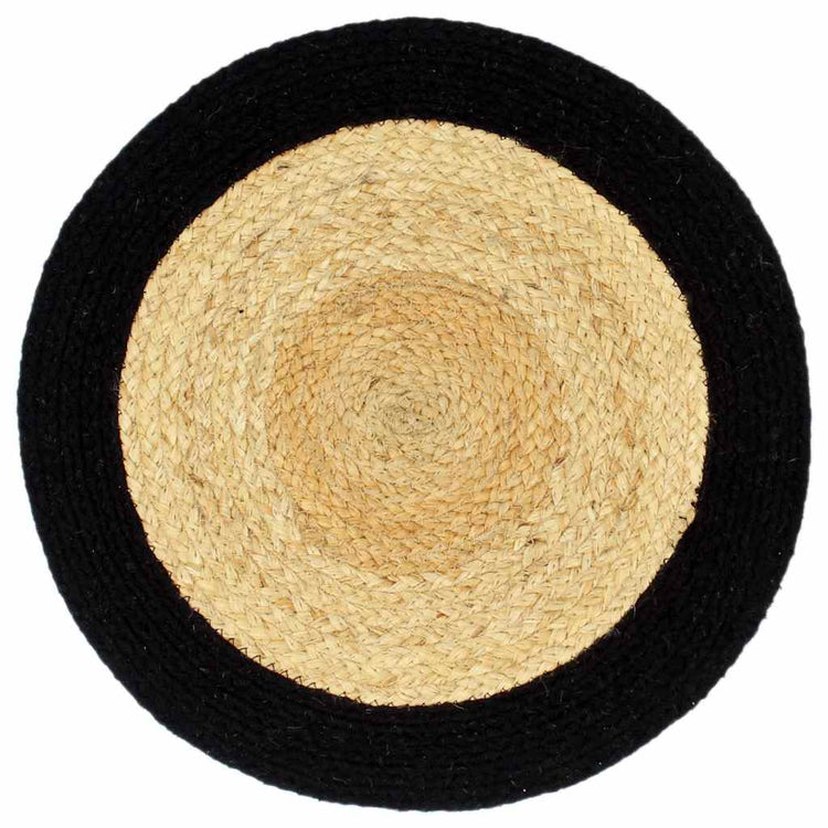VIDAXL -Taschen 4 ST 38 cm Jute und Baumwolle Natural und Schwarz
