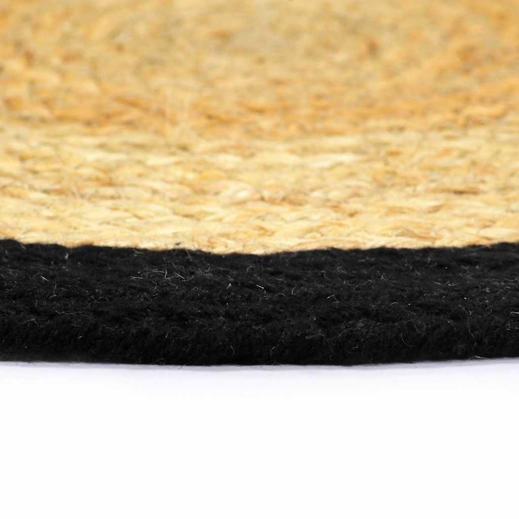 VIDAXL -Taschen 4 ST 38 cm Jute und Baumwolle Natural und Schwarz