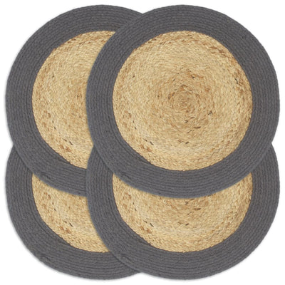 VIDAXL -Taschen 4 ST 38 cm Jute und Baumwolle und Anthrazit