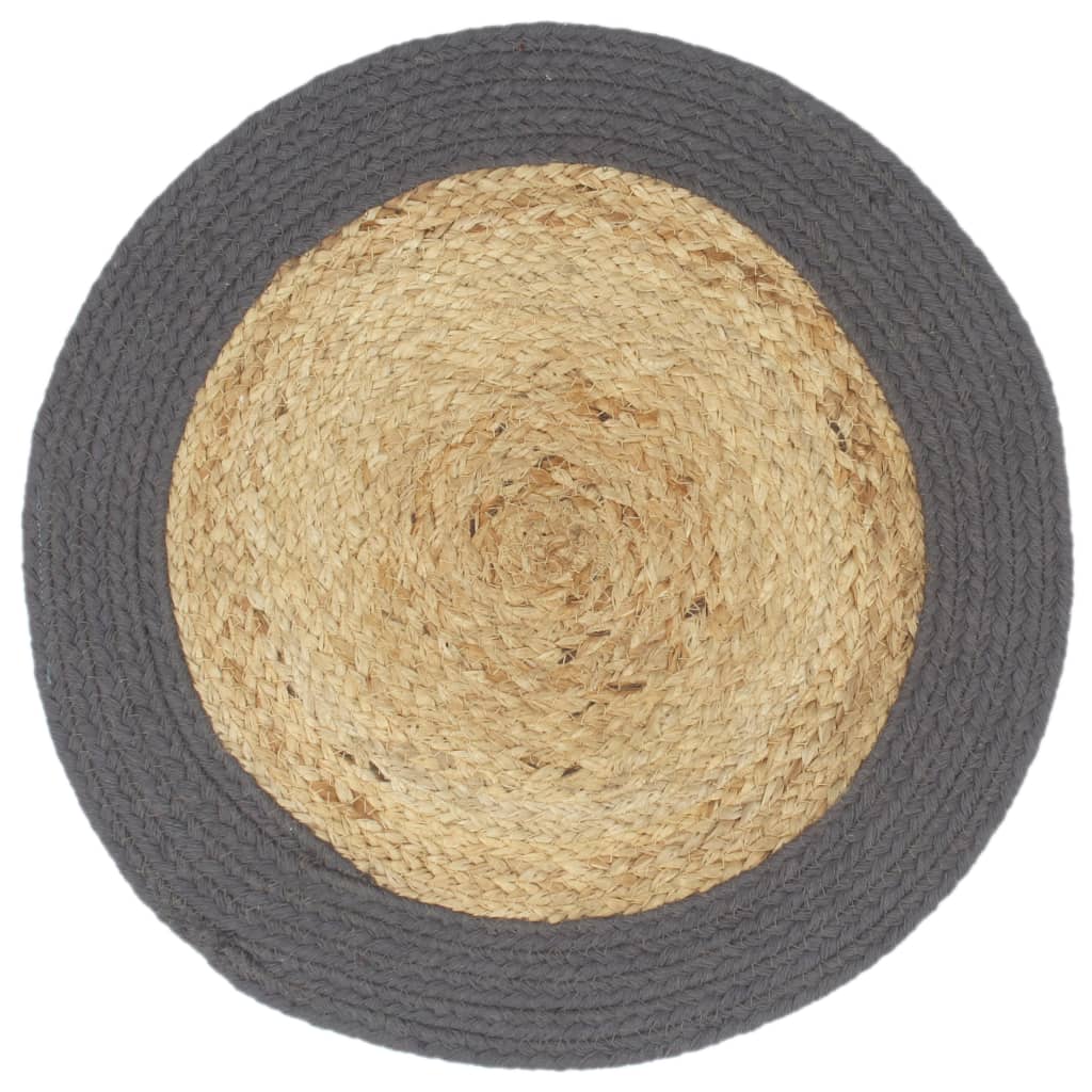 VIDAXL -Taschen 4 ST 38 cm Jute und Baumwolle und Anthrazit
