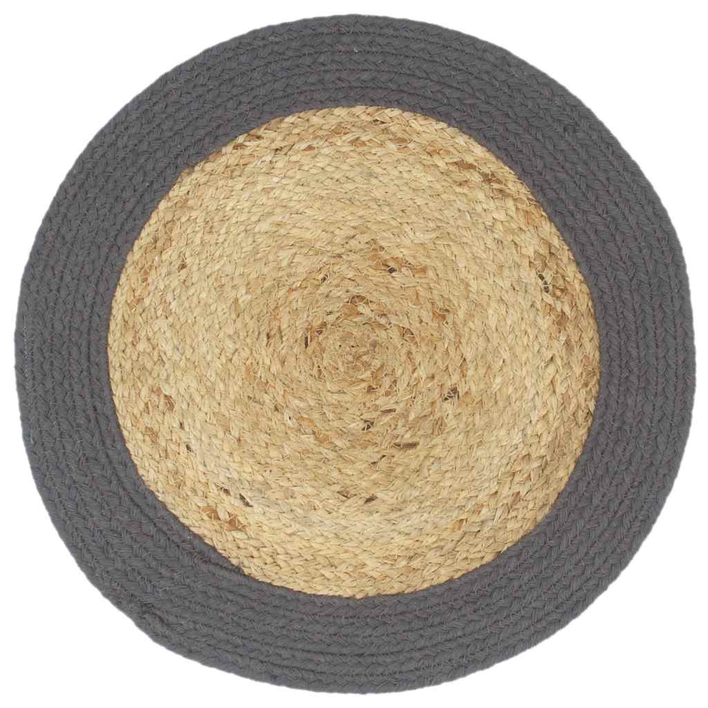 VIDAXL -Taschen 6 ST 38 cm Jute und Baumwolle und Anthrazit