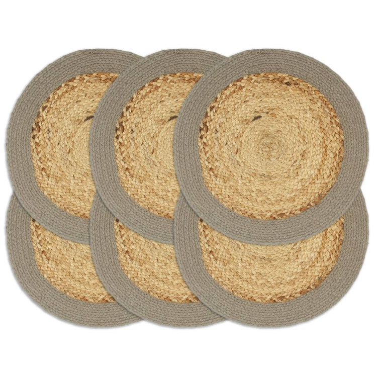 VIDAXL -Taschen 6 ST 38 cm Jute und Baumwolle Natural und Grau