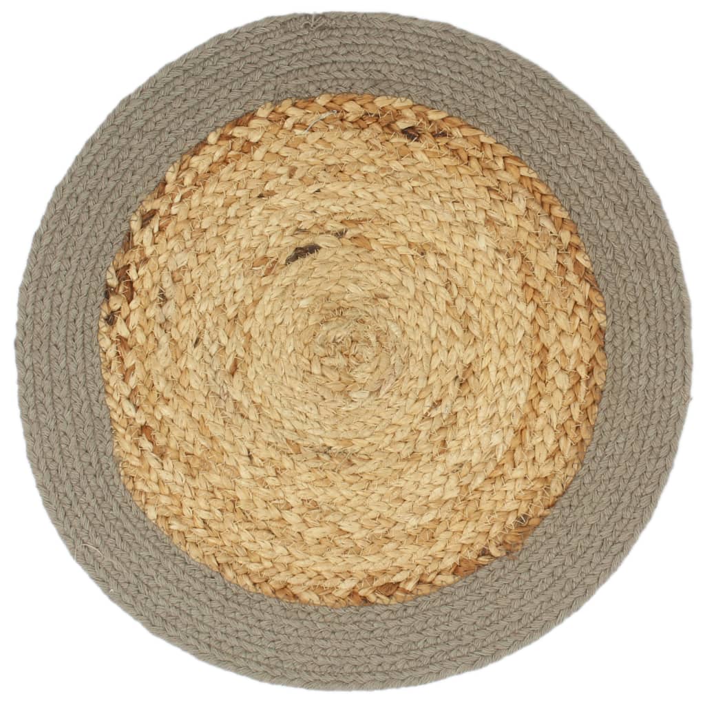 VIDAXL -Taschen 6 ST 38 cm Jute und Baumwolle Natural und Grau