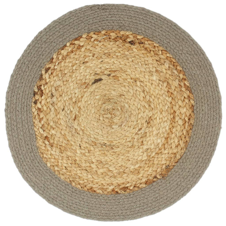 VIDAXL -Taschen 6 ST 38 cm Jute und Baumwolle Natural und Grau