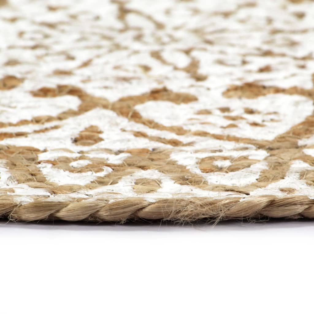 Vidaxl -Taschen 4 STs rund 38 cm Jute Weiß