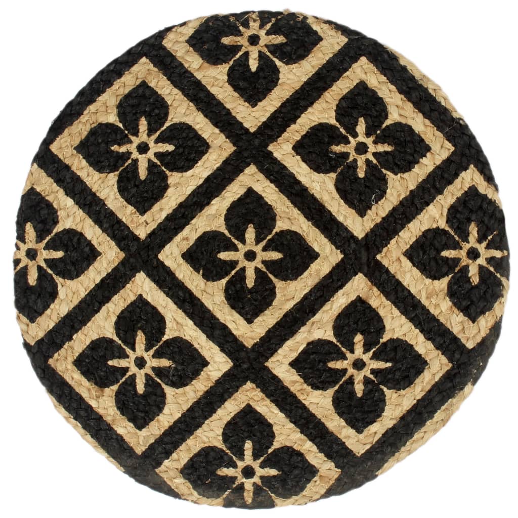 Vidaxl -Taschen 4 Sts rund 38 cm Jute Schwarz