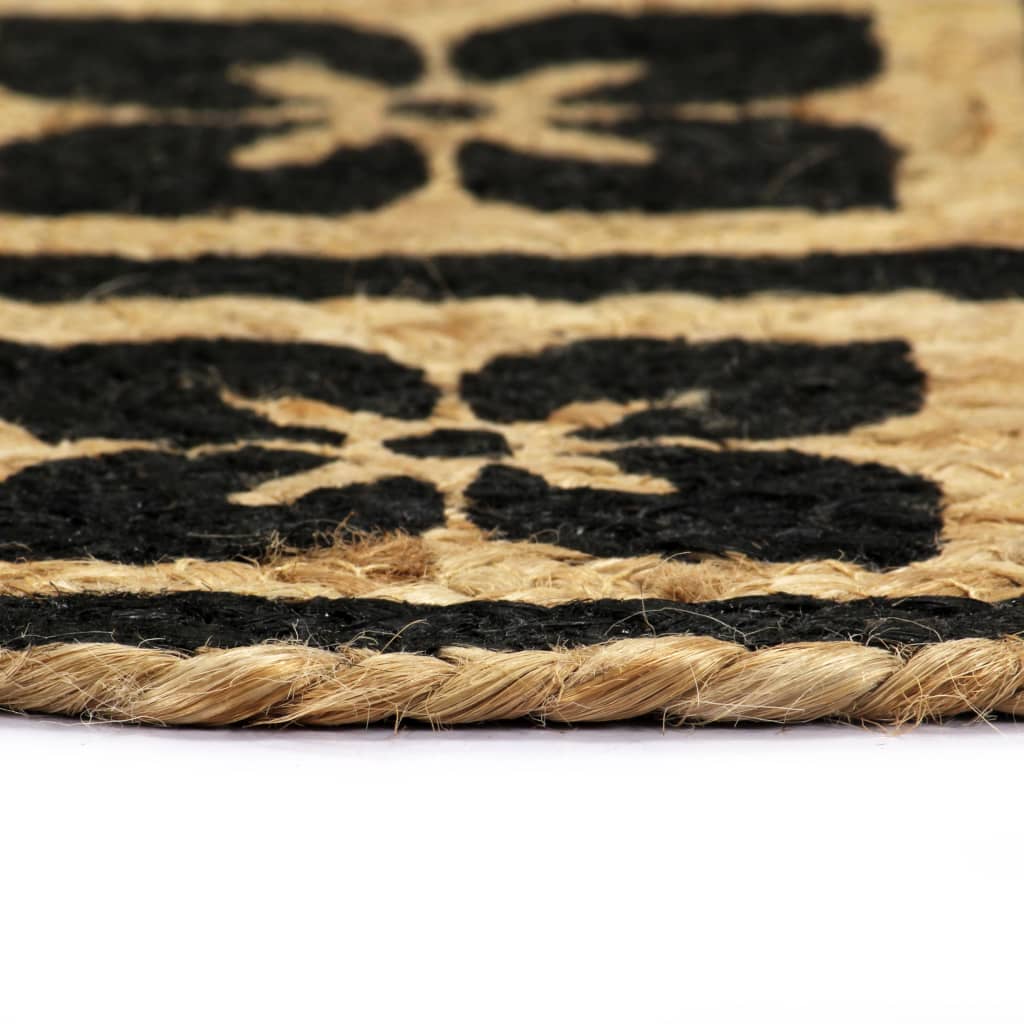 Vidaxl -Taschen 4 Sts rund 38 cm Jute Schwarz