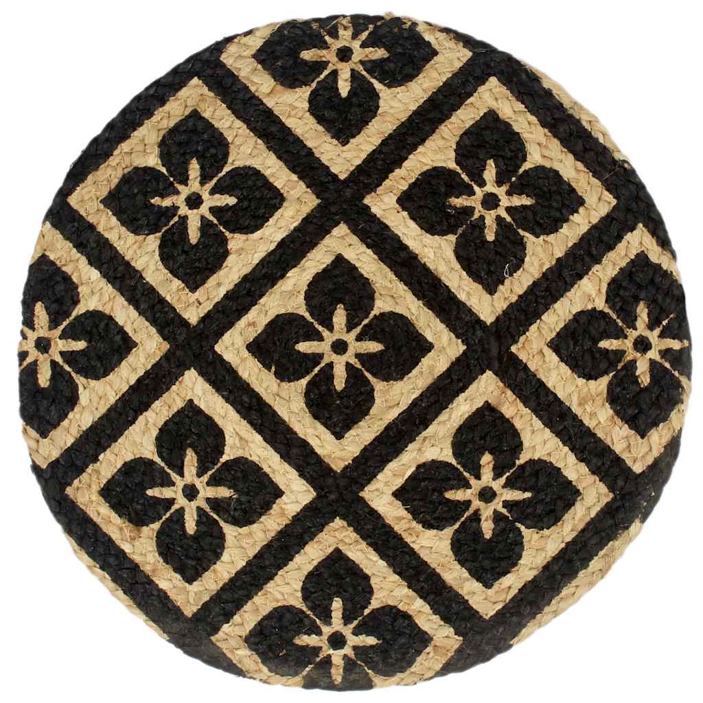 Vidaxl -Taschen 6 Sts rund 38 cm Jute Schwarz