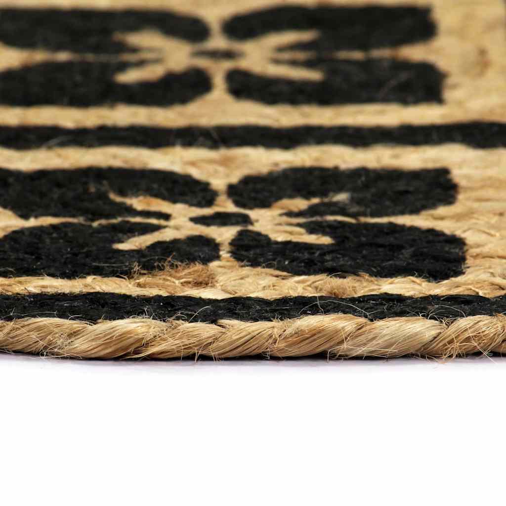 Vidaxl -Taschen 6 Sts rund 38 cm Jute Schwarz
