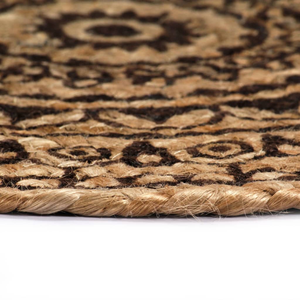 Vidaxl -Taschen 6 STs rund 38 cm Jute Dunkelbraun