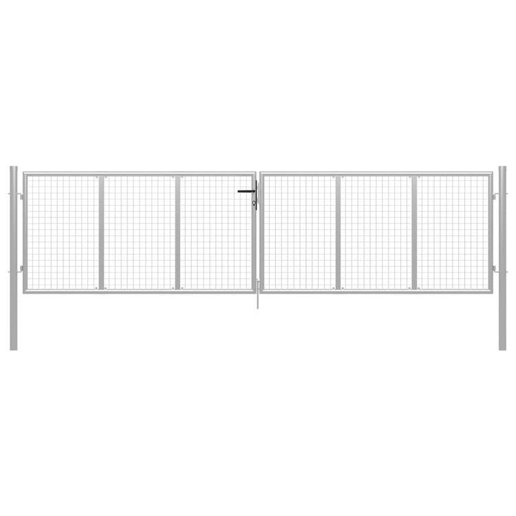VIDAXL -Anschluss 415x150 cm verzinkter Stahl Silber gefärbt