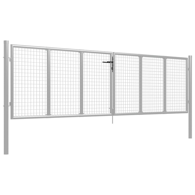 VIDAXL -Anschluss 415x150 cm verzinkter Stahl Silber gefärbt