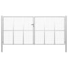 Vidaxl Poort 415x250 cm verzinkter Stahl Silberfarben