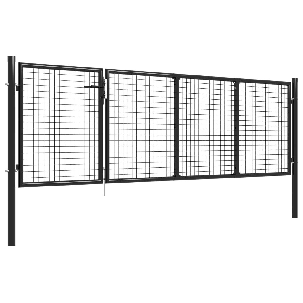 VIDAXL -Anschluss 350x100 cm Stahlanthrazit