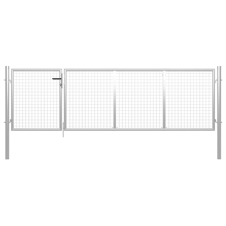 Vidaxx Stahl-Gartentor 350x75 cm silber